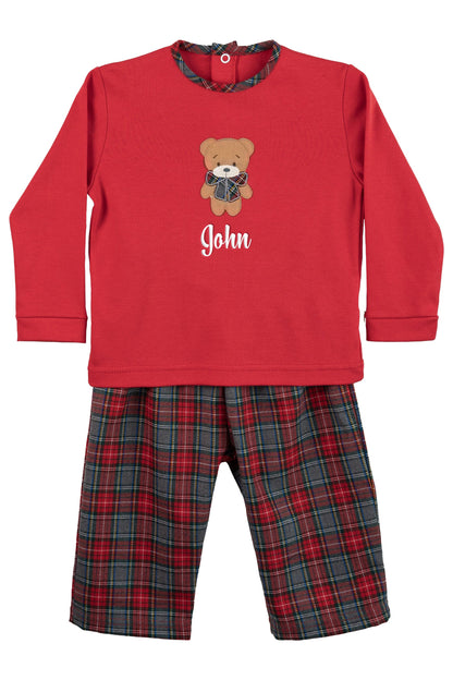 Red Tartan Bear Pyjamas