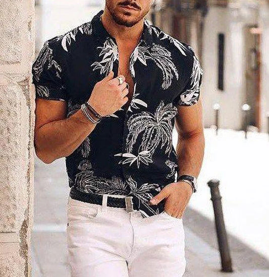 Shirt for casual vintage men Short sleeve