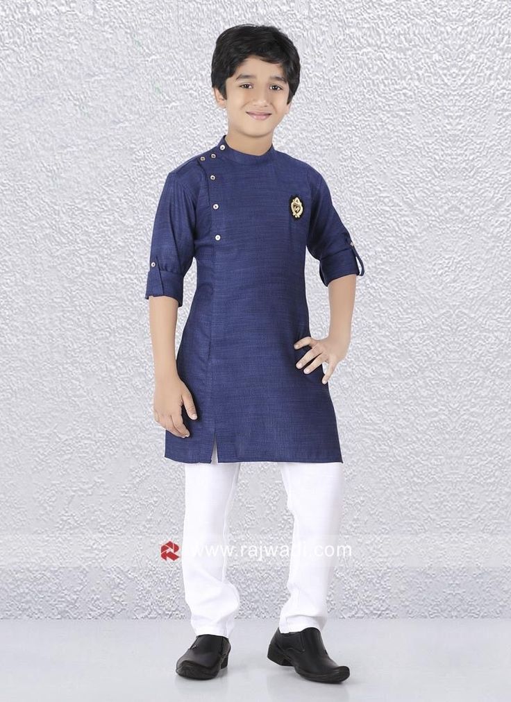 Dark Blue Kurta for kids party wear