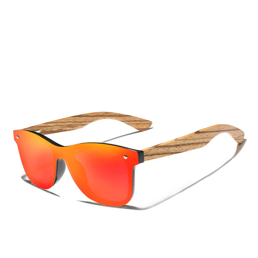 Men's Polarized Sunglasses with Zebra Wood Temples