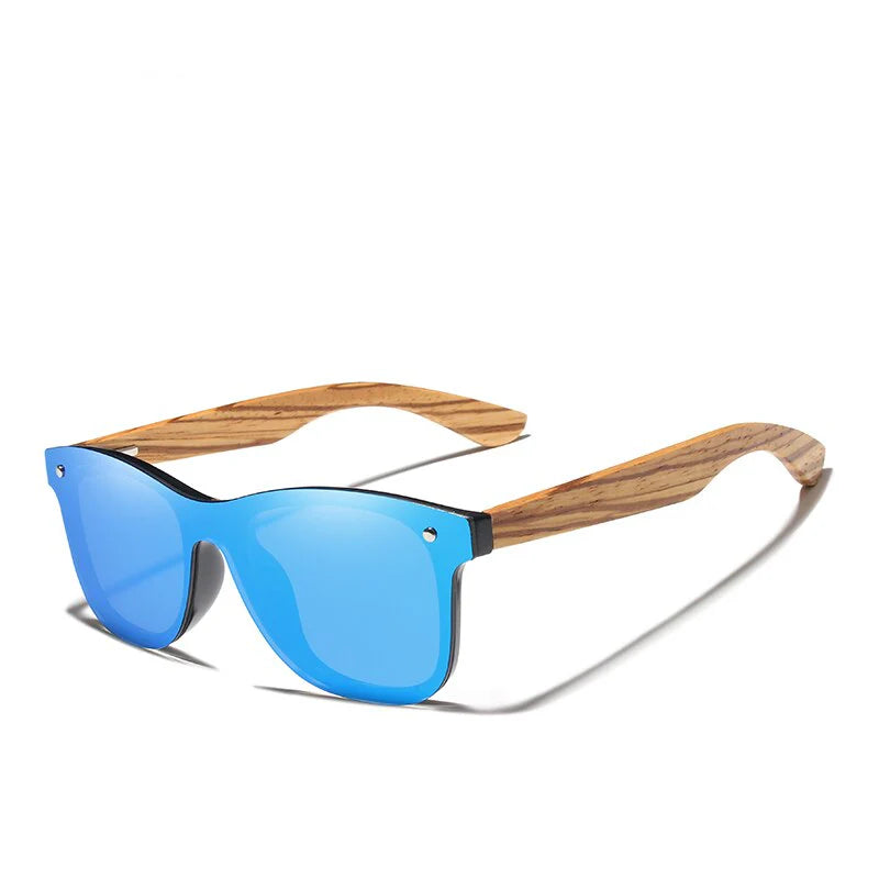 Men's Polarized Sunglasses with Zebra Wood Temples