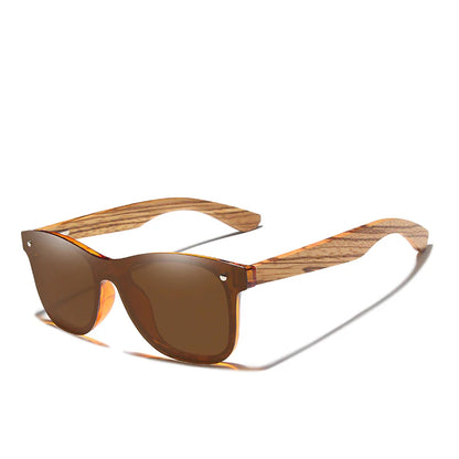 Men's Polarized Sunglasses with Zebra Wood Temples