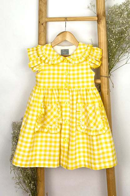 "Juniper" Yellow Gingham Dress