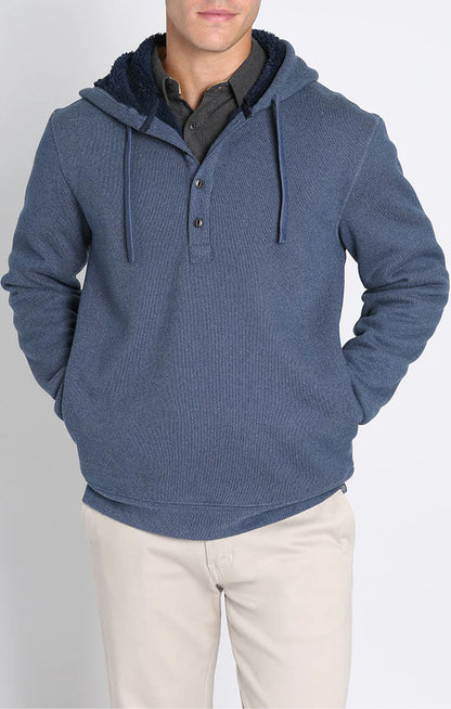 Ultra Soft Ribbed Hooded Henley