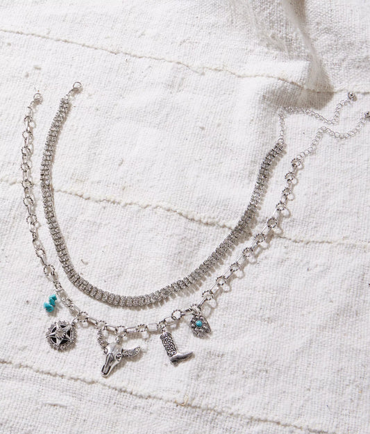 2 Pack Western Charm Necklace Set