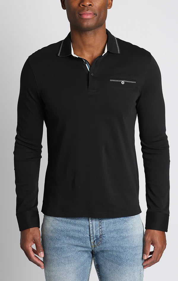 Luke Cotton Long Sleeve Polo Shirt