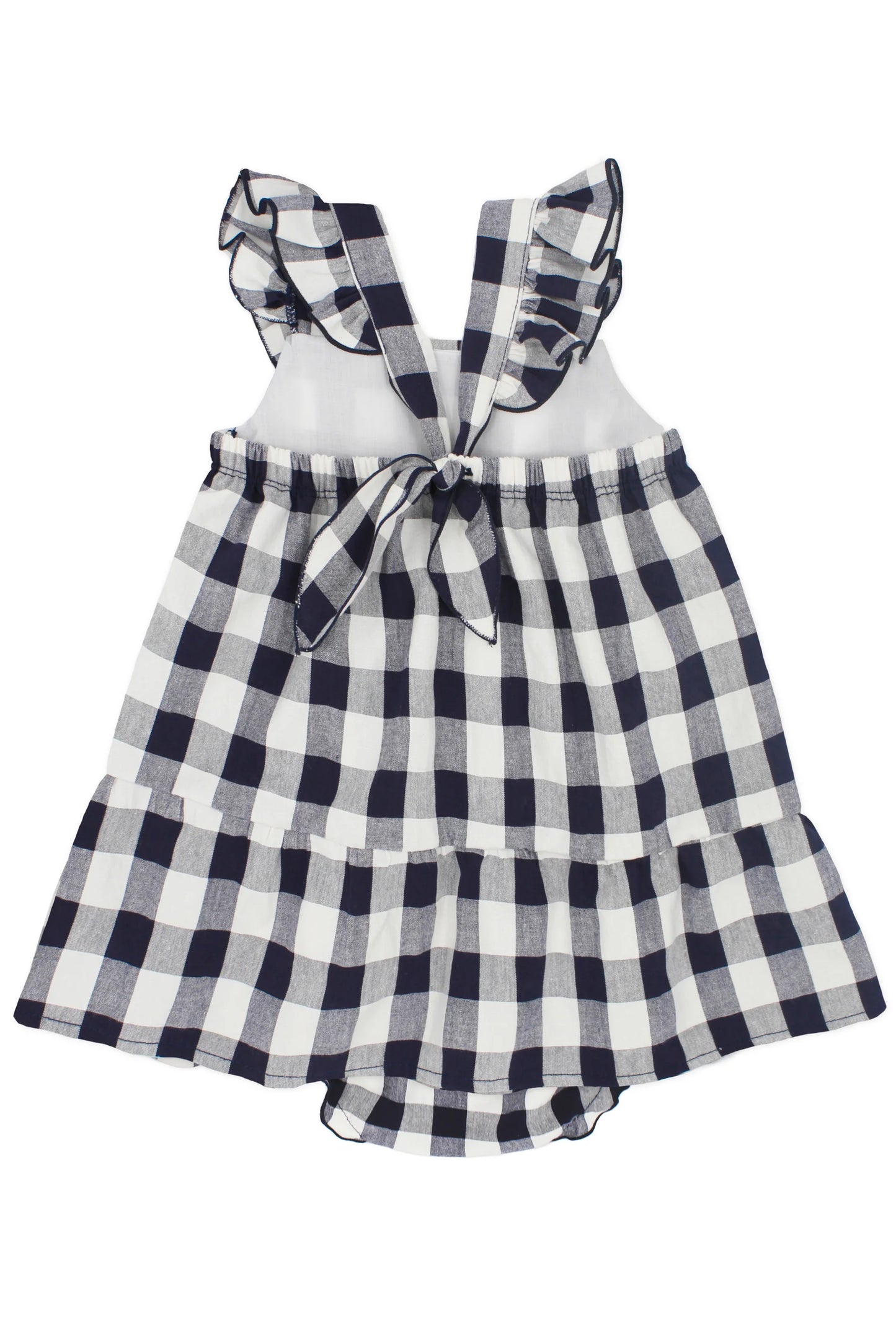 "Liviana" Navy Gingham Dress