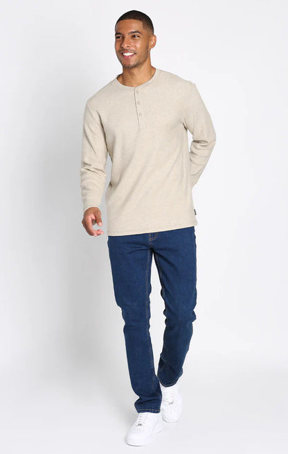 Brushed Waffle Long Sleeve Henley