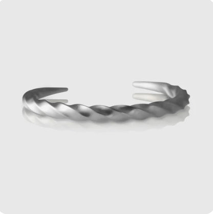 Mens Silver Torque Bangle