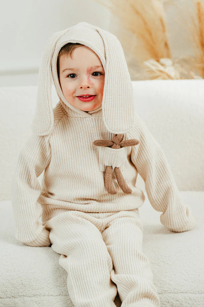 "Espen" Sand Knit Bunny Hoodie