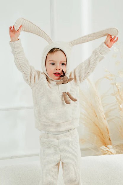 "Espen" Sand Knit Bunny Hoodie