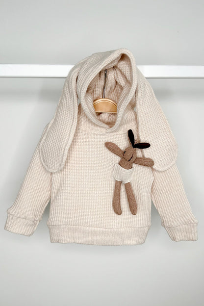 "Espen" Sand Knit Bunny Hoodie