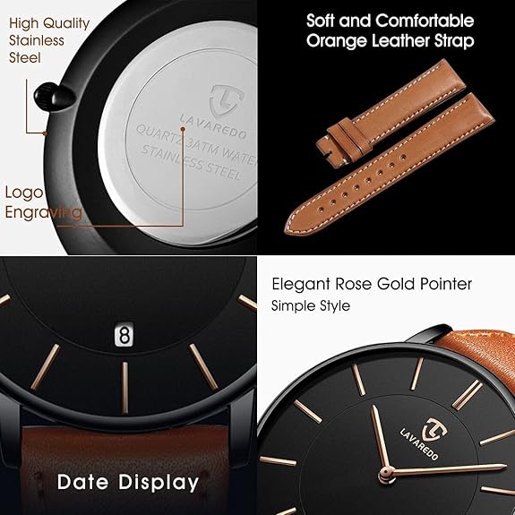 BEN NEVIS Watch, Men's Watch, Minimalist Fashion Simple Wrist Watch Analog Date with Leather Strap