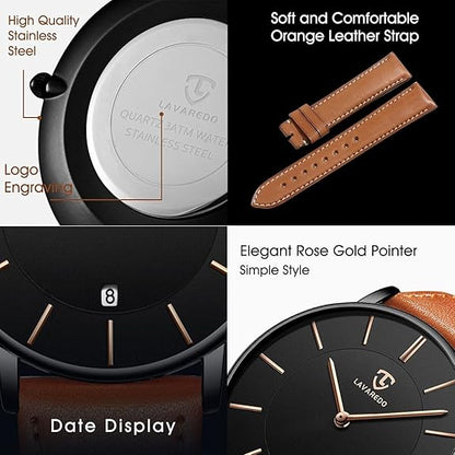 BEN NEVIS Watch, Men's Watch, Minimalist Fashion Simple Wrist Watch Analog Date with Leather Strap