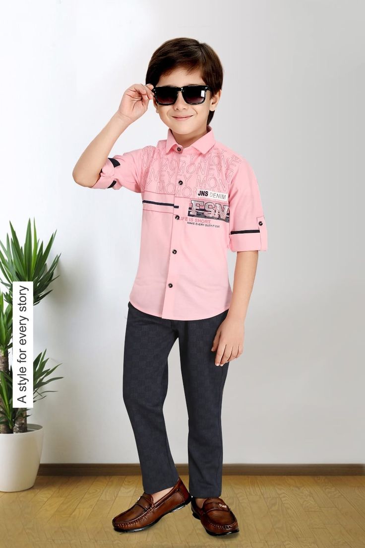 Fashion T Shirt For Boys Light Pink Printed Shirt