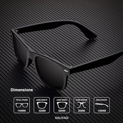 KALIYADI Polarized Sunglasses for Men and Women Semi-Rimless Frame Driving Sun glasses UV Blocking