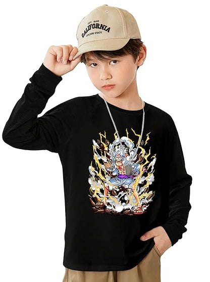 Full Anime Tshirt for Boys, Oversized Drop Shoulder Tshirt for Kids