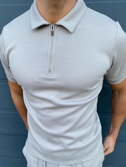 Solid Color Polo Shirt for Men