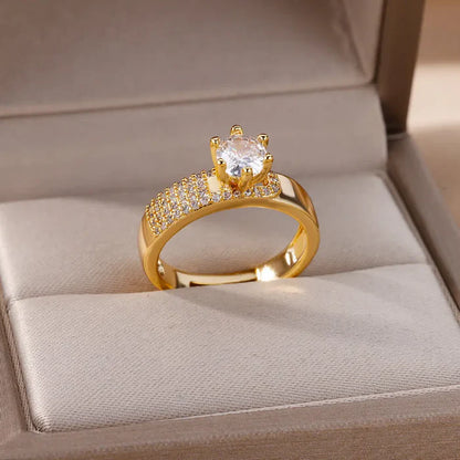 Golden Diamond Ring for Women, Women's Ring Collection