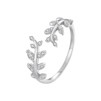 Adjustable Greece Ring Studded with Zirconia Gold & Silver Ring for Women