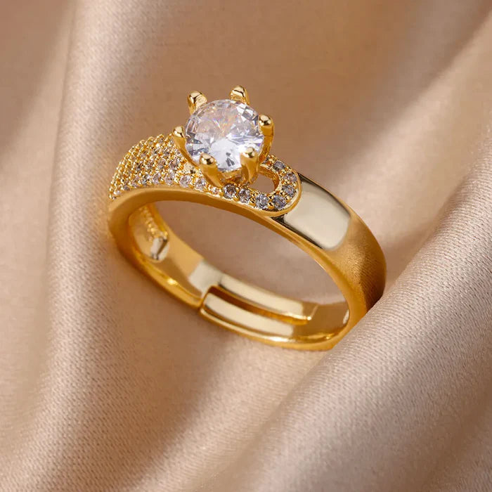 Golden Diamond Ring for Women, Women's Ring Collection