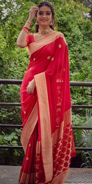 Women's kutcha work embroidered Exclusive wear saree