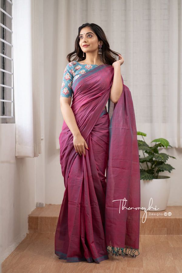 Maniyar Womens Cotton Banarasi Silk Saree & Blouse