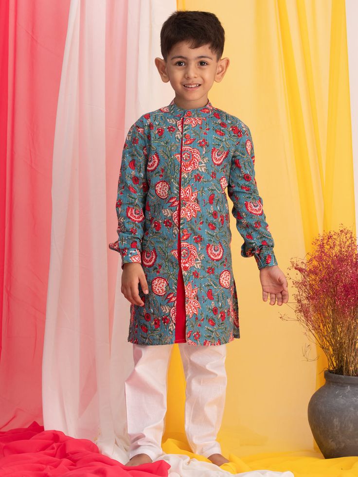 Blue Printed Collection Sherwani