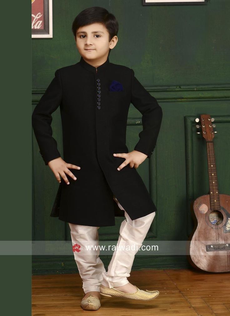 Black Kurta for Kids for Weeding Purpose