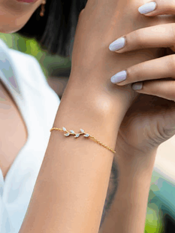 Trailing Vines Bracelet in Gold Plated  Silver