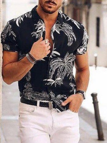 Shirt for casual vintage men Short sleeve