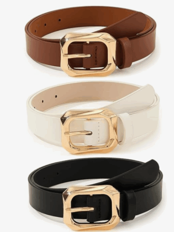Leather Belts For Women And Girls 3 Pcs Combo