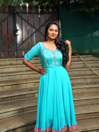 Teal Full Flare Dress