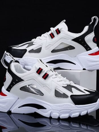 White Sneakers Men Non Slip Walking Running Shoes Sports