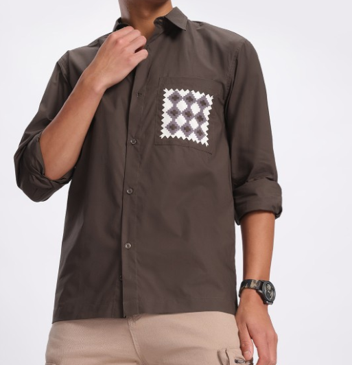 Boldly Basic Geometric Print Pure Cotton Relaxed Fit Shirt