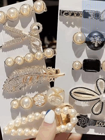 Fashion Style Pearl Rhinestone Metal Hair Clips Hair Pin For Women’s And Girl