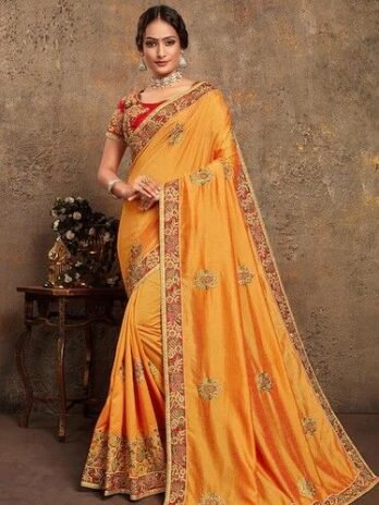 Light Yellow Silk Saree for Women’s