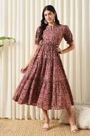Short Marron Dress with pattern