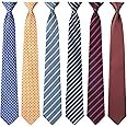 Clip on Necktie Striped Solid Plaid Dots Mixed