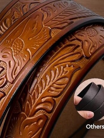 Western Leather Belt for Men and Women Classic Design for Casual Wear and Jeans