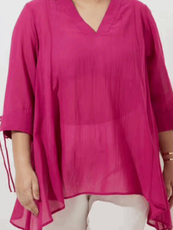 Fuchsia Asymmetrical Blouse