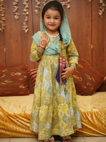Olive Fusion Tiered Girls Suit