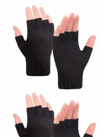 Men’s Solid Fingerless Winter Wear Gloves for Men