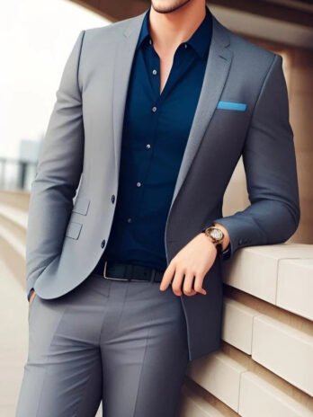 Men Luxury Grey Wedding Suits Event Party Wear Suit grey 2 Piece