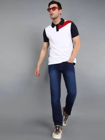 Men’s Color Block Half Button Placket Pulo Shirt